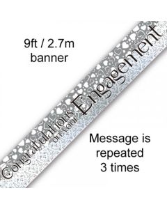 Congratulations On Your Engagement Entwined Hearts Banner - 2.7m (109476A)