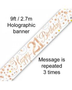 Sparkling Fizz Rose Gold - Banner 21st 2.7m (109513A)