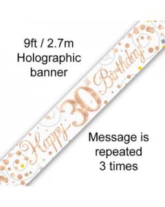 Sparkling Fizz Rose Gold - Banner 30th 2.7m (109514A)