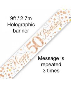 Sparkling Fizz Rose Gold - Banner 50th 2.7m (109516A)