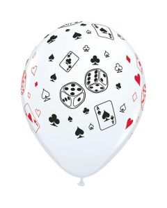Cards & Dice Print - 28cm (11 Inch) Latex Balloon (11757Q)