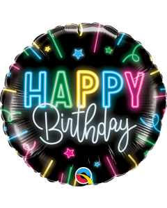 Happy Birthday Neon Glow - 18 Inch Foil Balloon (12276Q)
