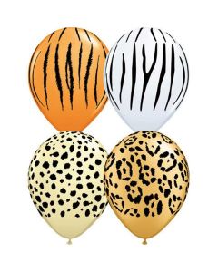 Safari Animal Print Assortment - 28cm (11 Inch) Latex Balloon (12568Q)
