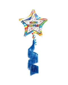 Happy Birthday Shag Coil Tail - Airwalker Balloon (1420699AM)