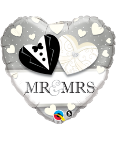 Mr & Mrs Wedding - 18 Inch Heart Foil Balloon (15771Q)