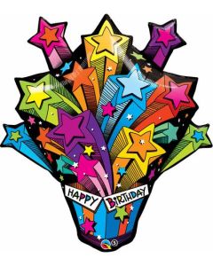 Shooting Stars Happy Birthday - 312cm (5 Inch) Foil Balloon (16093Q)