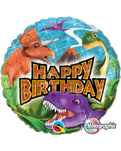 Happy Birthday Dinosaurs Holograph - 18 Inch Foil Balloon (18361Q)