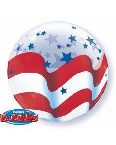 USA Patriotic Stars & Strips - 22 Inch Bubble Balloon (18760Q)