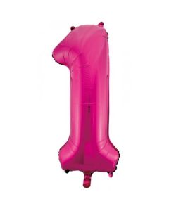 1 Magenta Pink Number - 86cm (34') Foil Balloon (1PinkA)