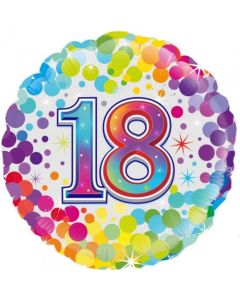 Colourful Confetti 18th Birthday 45cm Foil Balloon (210402A)