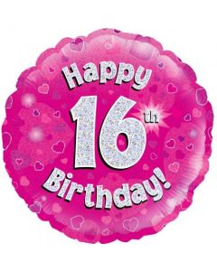 Pink Holographic 16th Birthday 45cm Foil Balloon (210476A)