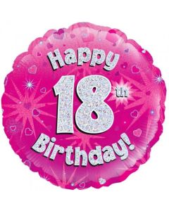 Pink Holographic 18th Birthday 45cm Foil Balloon (210478A)