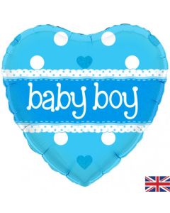 Baby Boy Blue Heart 45cm Foil Balloon (210704A)