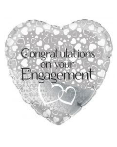 Congratulations on Your Engagement Entwined Hearts 45cm Foil Balloon (210768A)