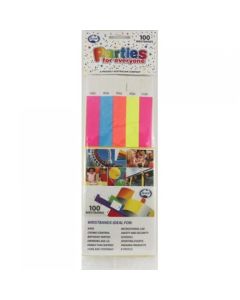 Wristbands - Pack 100 - Assorted Colours - 2cm x 25 cm (217101A)