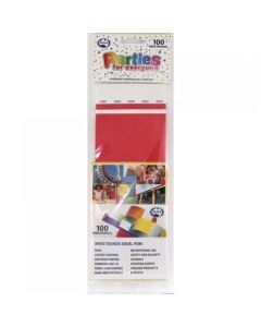 Wristbands - Pack 100 - Bright Red - 2cm x 25 cm (217102A)