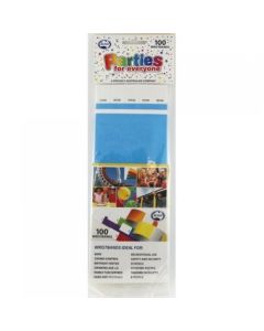 Wristbands - Pack 100 - Bright Blue - 2cm x 25 cm (217103A)