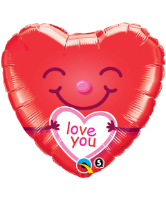 Love You Smiley Heart - 18 Inch Foil Balloon (21823Q)