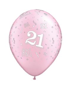 21-A-Round Pink Pearl - 28cm (11 Inch) Latex Balloon (44551Q)