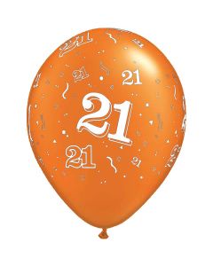 21-A-Round Orange Pearl - 28cm (11 Inch) Latex Balloon (44490Q)