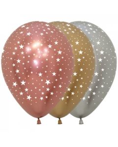 Stars Reflex All Around 12cm Latex Balloon (Bag of 100) (222308A)