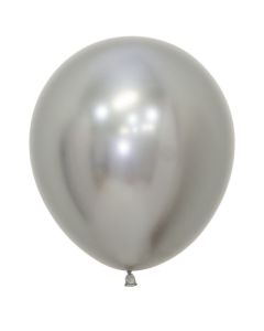 Reflex Silver 46cm Latex Balloons Sempertex (18 Inch) (222640A)