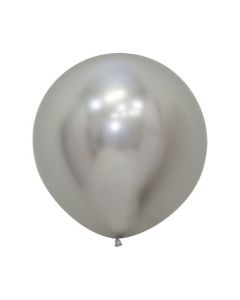 Reflex Silver 60cm Balloons (Pack of 3) (222802A)