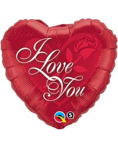 I Love You Red Rose - 18 Inch Heart Foil Balloon (24489Q)