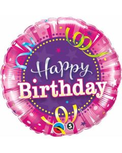 Happy Birthday Hot Pink - 18 Inch Foil Balloon (25435Q)