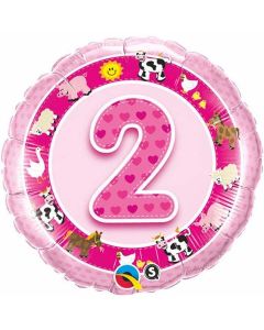 2 Pink Farm Animals - 18 Inch Foil Balloon (26289Q)