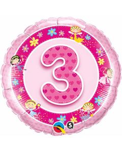 3 Pink Fairies - 18 Inch Foil Balloon (26297Q)