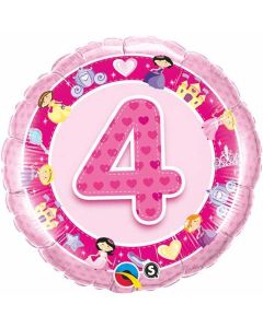 4 Pink Princess - 18 Inch Foil Balloon (26306Q)