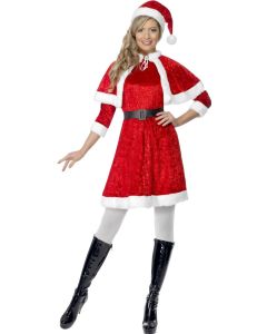 Miss Santa Dress With Cape Adult Costume (SM29005)