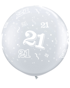 21 A Round - Diamond Clear - 3 Foot (3ft) Latex Balloon (29231Q)