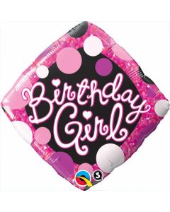 Birthday Girl Pink & Black - 18 Inch Diamond Foil Balloon (29592Q)