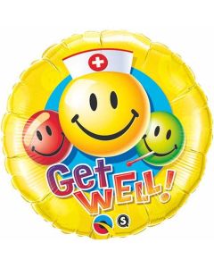 Get Well Smiley Faces - 18 Inch Foil Balloon (29624Q)