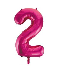 2 Magenta Pink Number - 86cm (34') Foil Balloon (2PinkA)