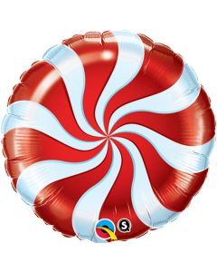 Candy Swirl Red 18 inch Foil Balloon (31857Q)