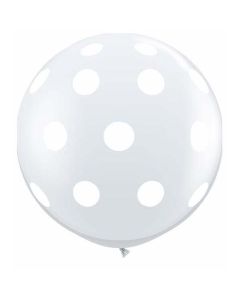 Polka Dots A Round - Diamond Clear - 3 Foot (3ft) Latex Balloon (33376Q)