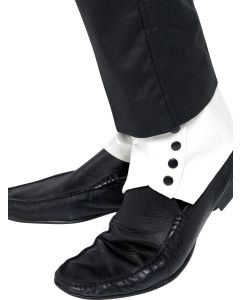 1920's Shoe Spats - White with Black Buttons (SM33459)