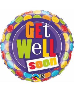 Get Well Soon Dots Pattern - 18 Inch Foil Balloon (36402Q)