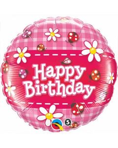 Ladybugs & Daisies Happy Birthday - 18 Inch Foil Balloon (36445Q)