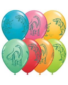 Dinosaurs in Action - 28cm (11 Inch) Latex Balloon (37097Q)