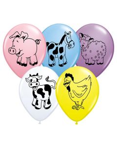 Farm Animals Assorted - 28cm (11 Inch) Latex Balloon (37140Q)
