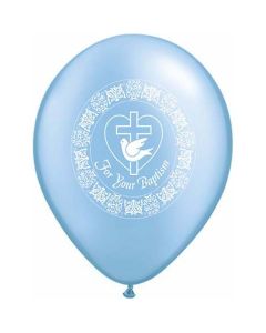 For Your Baptism Dove - Azure Blue - 28cm (11 Inch) Latex Balloon (37142Q)