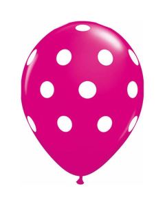 Big Polka Dots Wild Berry - 28cm (11 Inch) Latex Balloon (37225Q)