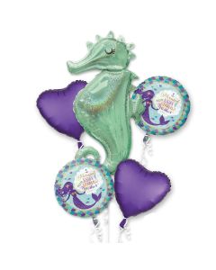 Seahorse Mermaid Wishes Balloon Bouquet (3787301AM)