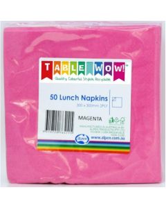 Lunch Napkin - Magenta - Pack 50 - 300mm x 300mm 2 Ply (380134A)