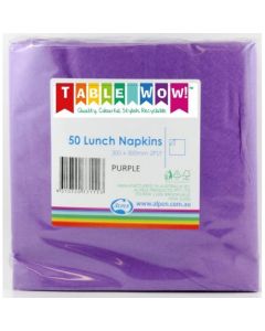 Lunch Napkin - Purple - Pack 50 - 300mm x 300mm 2 Ply (380146A)
