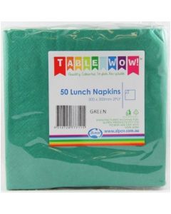 Lunch Napkin - Hunter Green - Pack 50 - 300mm x 300mm 2 Ply (380155A)